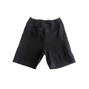 Beaudrm Bike Shorts Womens Large Black Ribbed High Rise